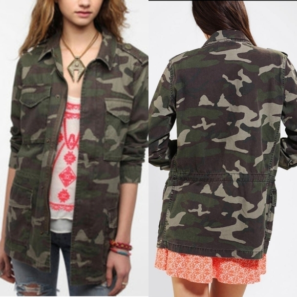 Urban OUTFITTERS ecoté camo camouflage army fatigue jacket small - Picture 2 of 16